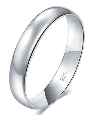 CLEARANCE SALE 50% OFF - Half-dome 4mm Plain Band 925 Sterling Silver Ring. Size 12 / X+