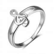 TREBLE CLEFF Musical Note Real 925 Sterling Silver Ring - Size 7/N+