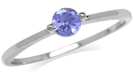 Genuine 0.20ct Tanzanite 925 Sterling Silver Ring. Size 5 / J+ / 16mm.