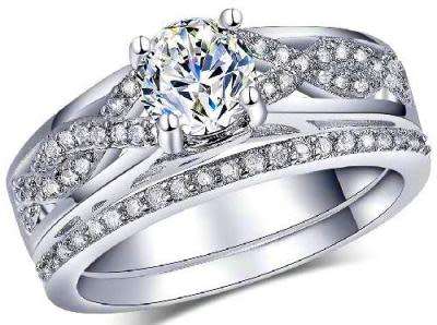 R60 SHIPPING: 1.19ct Cr.Diamond and Accents Swirl Engagement Ring Set. Size 6/M/16.3mm
