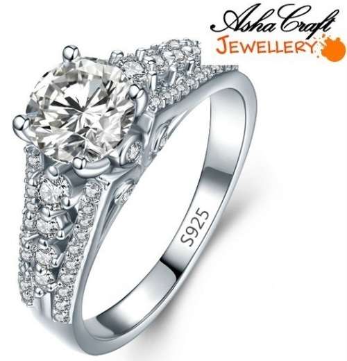 MAGNIFICENT - 1.76ct Cr.Diamond Designer Solitaire & Accents Engagement Ring. Size 7/O