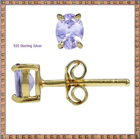 0.68ct Genuine Tanzanite 925 Sterling Silver + 18kt Gold