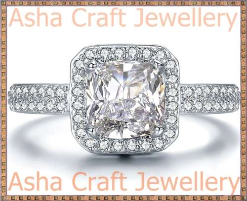 ASHA CRAFT JEWELLERY: Cr.Diamond Designer Inspired Engagement Ring. Size 10/U/20.0mm