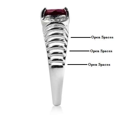 CERTIFIED R1299- Genuine 1.46ct Natural Garnet & White Topaz 925 Sterling Silver Ring. Size 8/P+