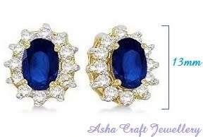 Courier R90 / Post R40: Exquisite Big 6.84ct Cr.Sapphire Oval Halo Earrings
