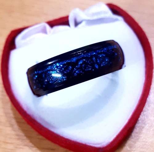 IN STOCK NOW! Celtic Mens Black Ceramic and Resin Band. Ring size 12 / X+ / 21.4mm