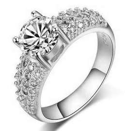IN STOCK NOW! Sparkling Cr.Diamond Engagement Ring. Size 7 / N+ / 17.3mm