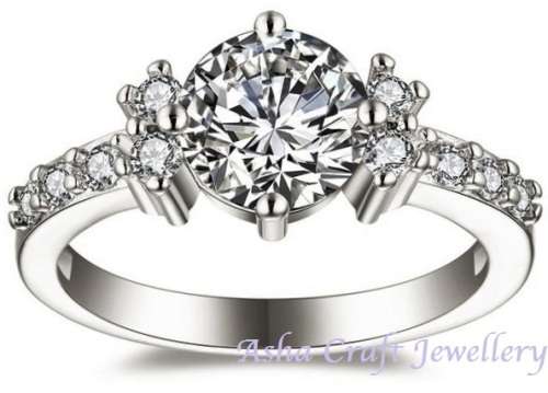 IN STOCK NOW: Brilliant 1.80ct Sparkling Cr.Diamond Engagement Ring. Size 5 / J+