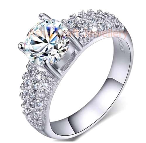 IN STOCK NOW: 2.27ct Cr.Diamond Round Pave Engagement Ring. Size 6 / L+