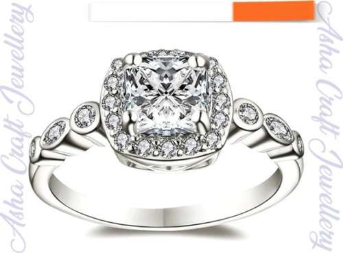 IN STOCK NOW: Sparkling Cr.Diamond Engagement Ring. Size 5 / J+ / 15.7mm