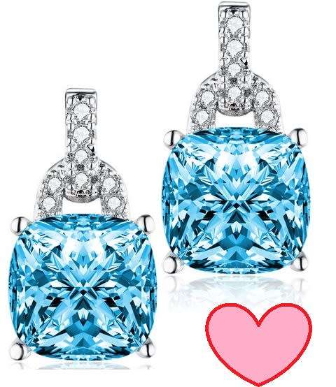 Cushion Cut 1.96ct Cr.Diamond Sparkling Drop Earrings