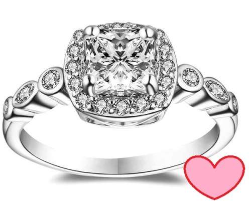 IN STOCK NOW: Sparkling Cr.Diamond Engagement Ring. Size 5 / J+ / 15.7mm
