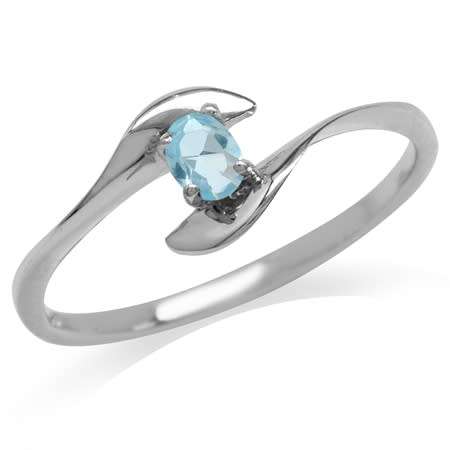 Light Blue CZ 925 Sterling Silver Journey Stackable Ring. Size 7½ / O½ / 17.7mm