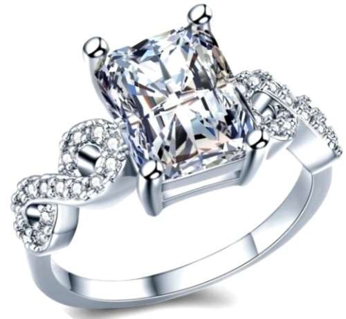 IN STOCK: Sparkling 1.82ct. Cr.Diamond Infinity Engagement Ring. Size 8 / P½