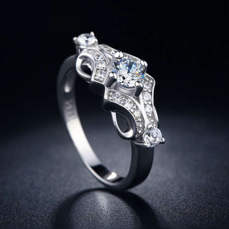 BRAND NEW! Super Sparkling Cr.Diamond Engagement Ring. Various Sizes