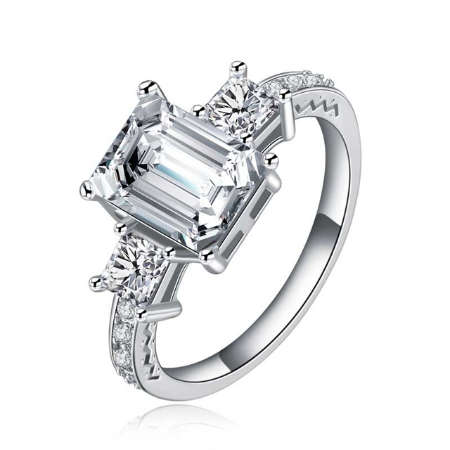BRAND NEW! Super Sparkling Cr.Diamond Engagement Ring. Various Sizes
