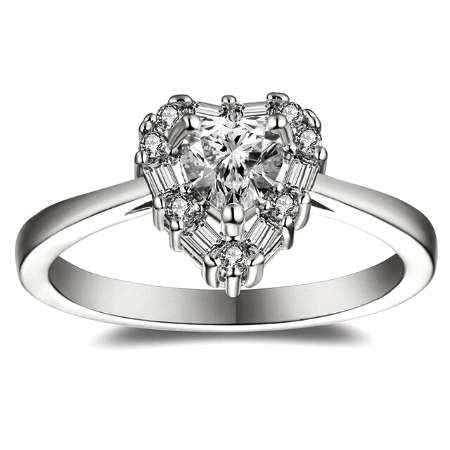BRAND NEW! Super Sparkling Cr.Diamond Engagement Ring. Various Sizes