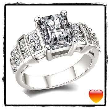 Exquisite 3.50ct Cr.Diamond Engagement Ring, Emerald Cut Design. Size 11 / V½
