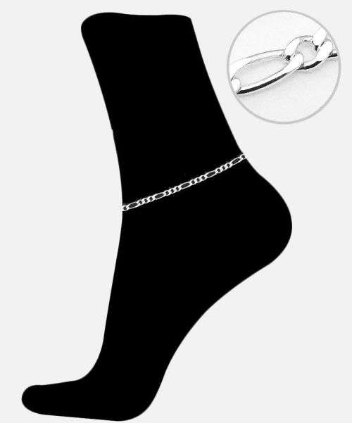 316L Solid Stainless Steel Figaro Link Anklet Chain 3mm - NEVER TARNISH