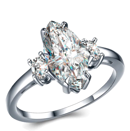 Gorgeous 1.50ct Cr.Diamond Engagement Ring, Marquise cut. Size 10 / T-U