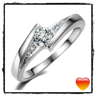 0.54ct Cr.Diamond Engagement Ring, Journey design. Size 9 / R-S