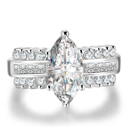 Sparkling 4.80ct Cr.Diamond Engagement Ring. Size 8 | P-Q | 18mm
