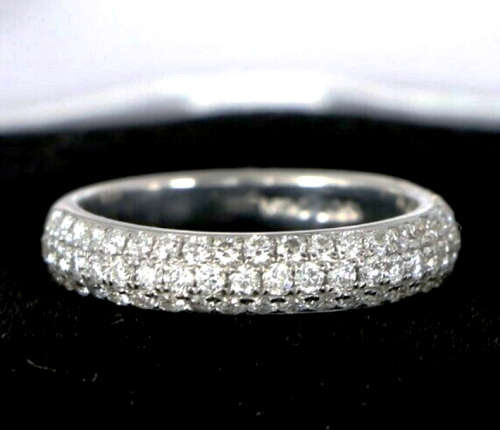 Sparkling 1.98ct Cr.Diamond Anniversary Band Pave Ring. Size 10|T-