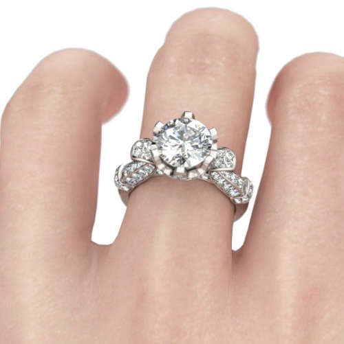 ASHA CRAFT - 3.00ct Cr.Diamond Solitaire Engagement Ring. Size 7 | N-O