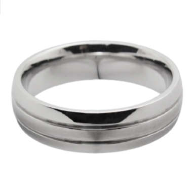 ASHA CRAFT - TITANIUM Mens Grooved Lines Wedding Band. Size 12 | X-Y