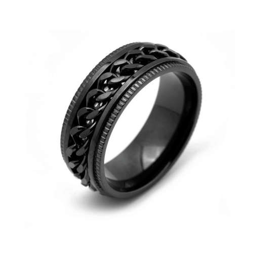 Mens Titanium Chain Design Spinner Band. Ring Size 6,7,8,9,10,11,12