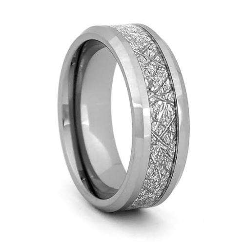 FINAL DAYS OF R1 AUCTIONS: Titanium Meteorite 8mm Band Ring. Size 11 / V+