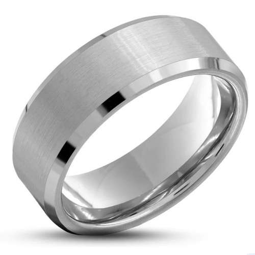 WOW!!! Mens Satin Brushed Stainless Steel Wedding Band. Size 13 / Z+