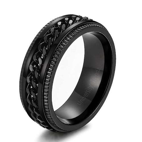 WOW!! Mens Titanium Chain Design Spinner Band. Ring Size 10 / T-U