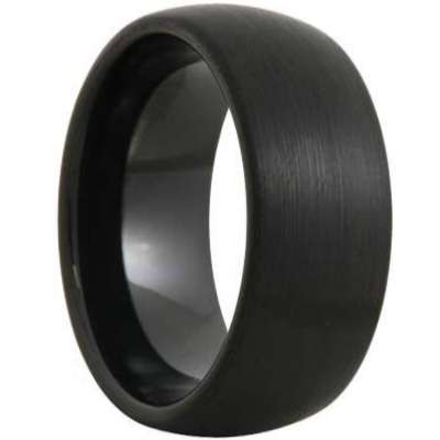 Titanium 9mm Matte Black Band Wedding Ring. Size 6 / L-M