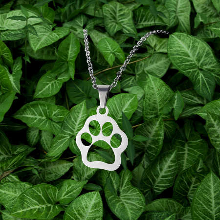 TITANIUM PET PAW NECKLACE