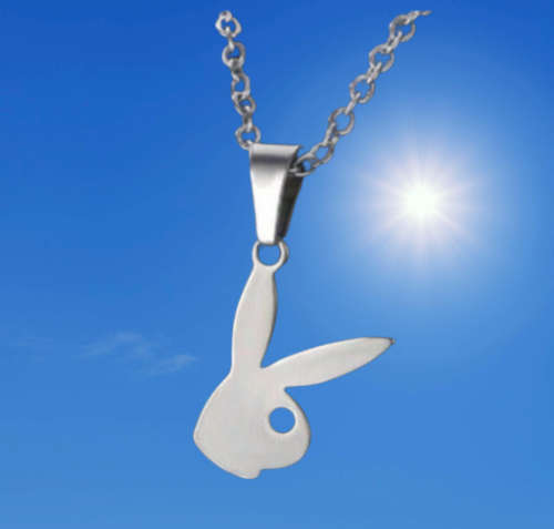 TITANIUM PLAY BUNNY NECKLACE