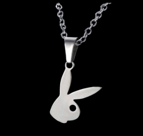 TITANIUM PLAY BUNNY NECKLACE