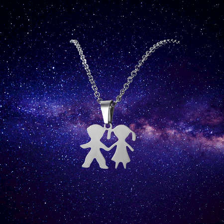 TITANIUM BOY GIRL NECKLACE
