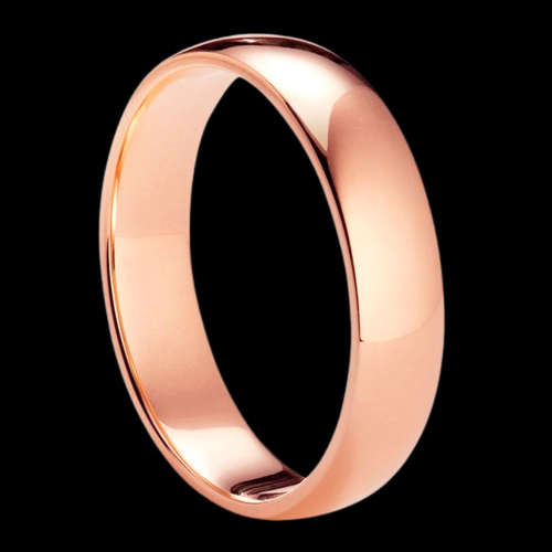 TITANIUM RING ROSE GOLD 4MM WEDDING BAND. SIZE 6 / L-M
