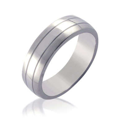 ASHA CRAFT - 4.50g Stainless Steel Ribbed Style Ring Size 10 / U