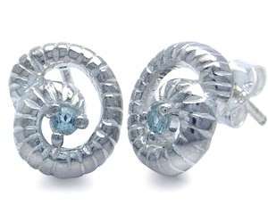 ASHA CRAFT - 0.08ct Genuine Blue Topaz 925 Sterling Silver Earrings