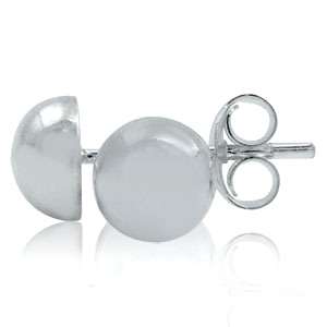 ASHA CRAFT - 6MM Half Ball Button Studs 925 Sterling Silver Earrings