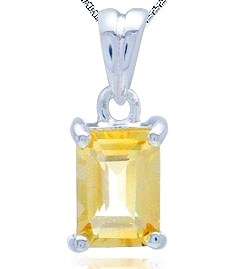 1.08ct Genuine Citrine Octagon 925 Sterling Silver Pendant