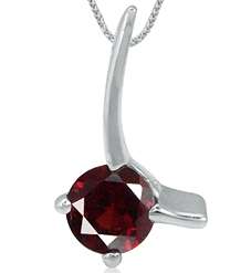 Unusual design! 0.62ct Genuine Garnet Solitaire 925 Sterling Silver Pendant
