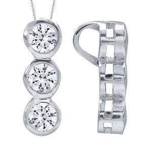 Beautiful 0.54ct Genuine White Zircon 925 Sterling Silver Pendant