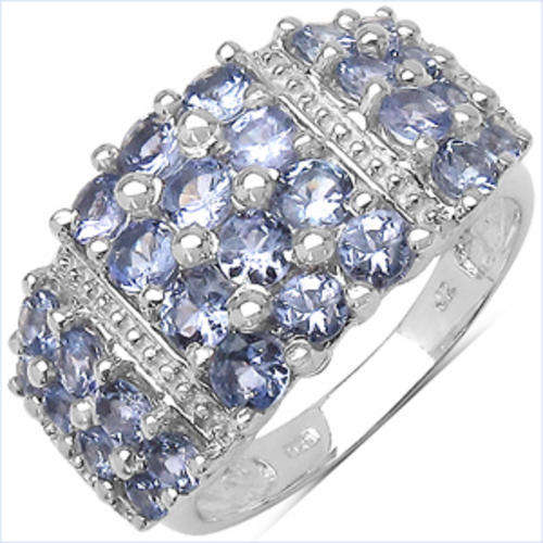 [R19118.49] ASHA CRAFT - Breathtaking 2.60ct Genuine Tanzanites 925 Sterling Silver Ring. Size 7 / O