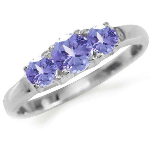 [R4869.00] ASHA CRAFT - 100% REAL 0.54ct Genuine Tanzanite 3-stone Ring. Size 5 / K