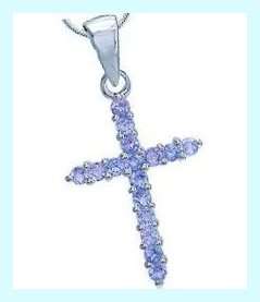 ASHA CRAFT - 100% REAL 0.64ct Genuine Tanzanite Designer Cross Pendant
