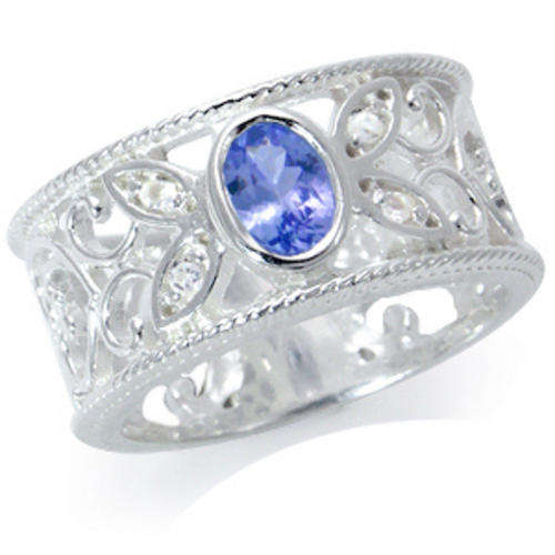 [R5200.00] ASHA CRAFT - 0.52ct Genuine Tanzanite Filigree Designer Ring. Size 6 / M