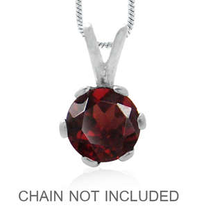 ASHA CRAFT - Petite 0.62ct Genuine Garnet 925 Sterling Silver Pendant